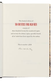 MCCARTHY, Cormac (1933-2023). No Country for Old Men. New Orleans: B.E. Trice, 2005.