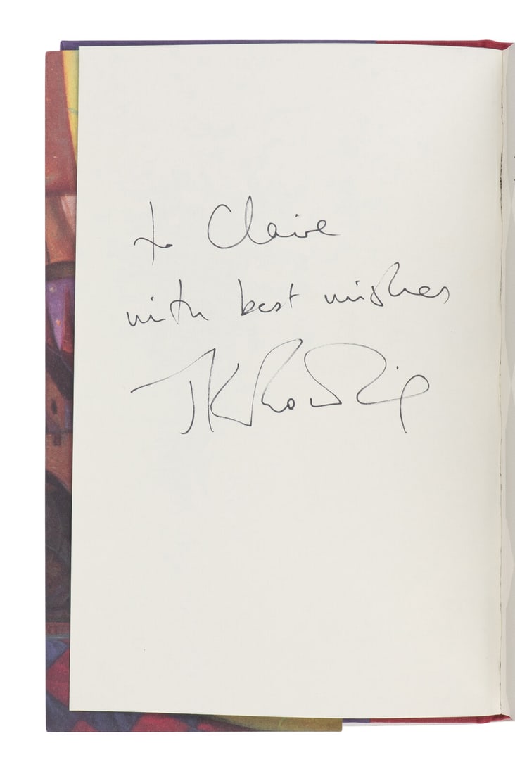 ROWLING, J.K. (b. 1965). A group of the first 3 Harry Potter titles, ALL FIRST AMERICAN EDITIONS,: ROWLING, J.K. (b. 1965). A group of the first 3 Harry Potter titles, ALL FIRST AMERICAN EDITIONS, SIGNED, comprising: Harry Potter and the Sorcerer's Stone. 1998. FIRST ISSUE with complete number line