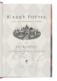 ROWLING, J.K. (b. 1965). A group of the first 3 Harry Potter titles, ALL SIGNED, comprising: