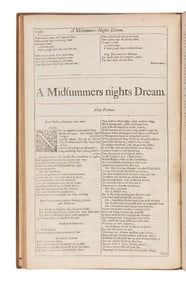 SHAKESPEARE, William (1564-1616). A group of 6 plays [extracted from: THE FOURTH FOLIO. London: H.