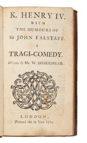 SHAKESPEARE, William (1564-1616). K. Henry IV. With humours of Sir John Falstaff. A Tragi-comedy.