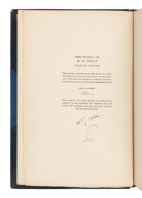 WELLS, H.G. (1866-1946). The Works. New York: Charles Scribner’s Sons, 1924-1927.