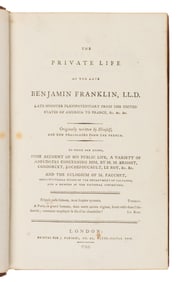 FRANKLIN, Benjamin (1706-1790). The Private Life of the Late Benjamin Franklin, LL.D...Originally
