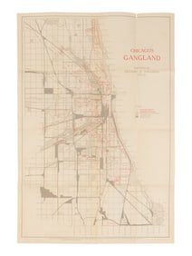[MAP]. THRASHER, Frederic M. (1892-1962). Chicago’s Gangland… 1923-26. Chicago: The University