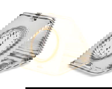 A Sterling Silver Travel Clock with Monogram for John Jacob Astor IV (1864-1912): A Sterling Silver Travel Clock with Monogram for John Jacob Astor IV (1864-1912) Black, Starr & Frost (1874-1908), New York, New York, Late 19th / Early 20th Century bearing the engraved monogram,