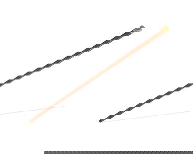 A Gold-Mounted Walking Stick Monogrammed for John Jacob Astor IV (1864-1912): A Gold-Mounted Walking Stick Monogrammed for John Jacob Astor IV (1864-1912) Dated, "1894" the mount engraved with initials and date, "JJA 1894", struck twice. Length 35 3/4 inches. From the