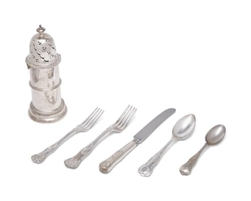 A Silver-Plated Flatware Service Monogrammed for John Jacob Astor IV (1864-1912)