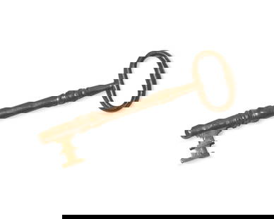 The Old Merchant’s House Bronze Key Presented to Brooke Astor (1902-2007): The Old Merchant’s House Bronze Key Presented to Brooke Astor (1902-2007) Late 20th Century engraved with initials, "BA", housed in cardboard box with note to interior inscribed, "To: Brooke