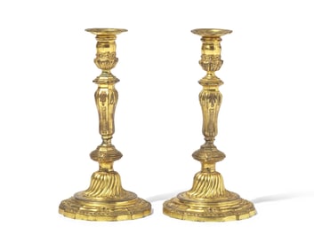 A Pair of Louis XVI Ormolu Candlesticks