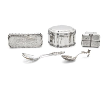 A Group of Five Continental Silver Items