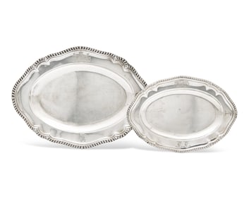 Two George III Sterling Silver Oval Serving Platters