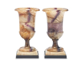 A Pair of George III "Blue John" Urns