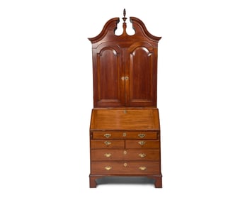 A Chippendale Cedar Desk and Bookcase
