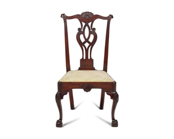 A Chippendale Carved Walnut Side Chair