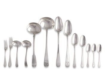 A Large Assembled Group of Silver Flatware
