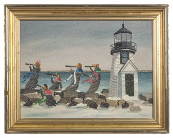 Ralph Eugene Cahoon (1910-1982), Figures Watching the Coast