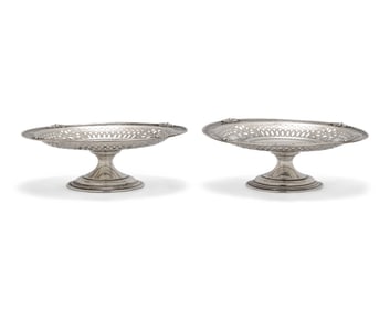 A Pair of Sterling Silver Reticulated Compotes