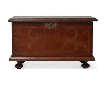 A William & Mary Line-and-Berry Inlaid Walnut Box