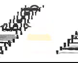 A Rare and Important Painted, Carved and Turned Slat-Back Armchair