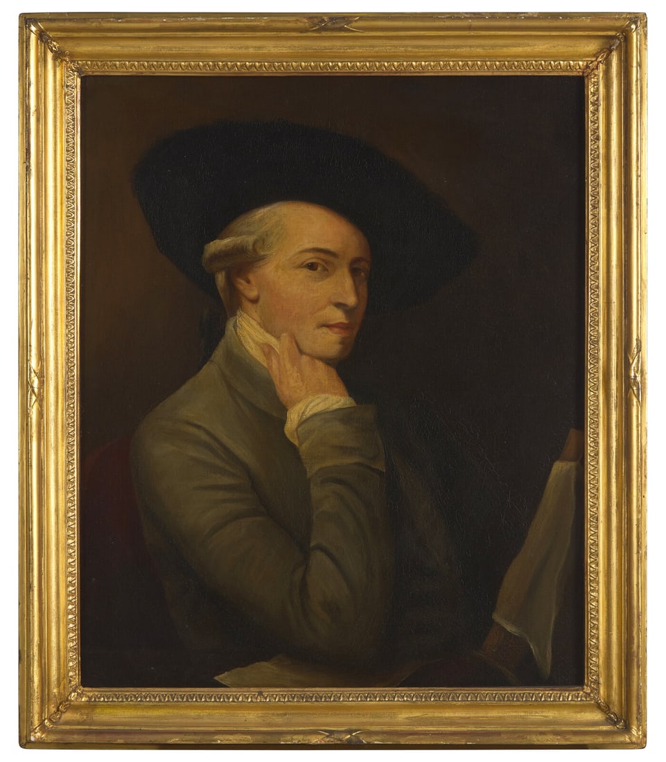 After Benjamin West (1738-1820), A Self-Portrait: After Benjamin West (1738-1820), A Self-Portrait A 19th-Century Work bearing Philadelphia Museum of Art label verso, oil on canvas, framed. 29 7/8 x 24 7/8 inches (sight), 35 x 30 1/2 inches (frame).
