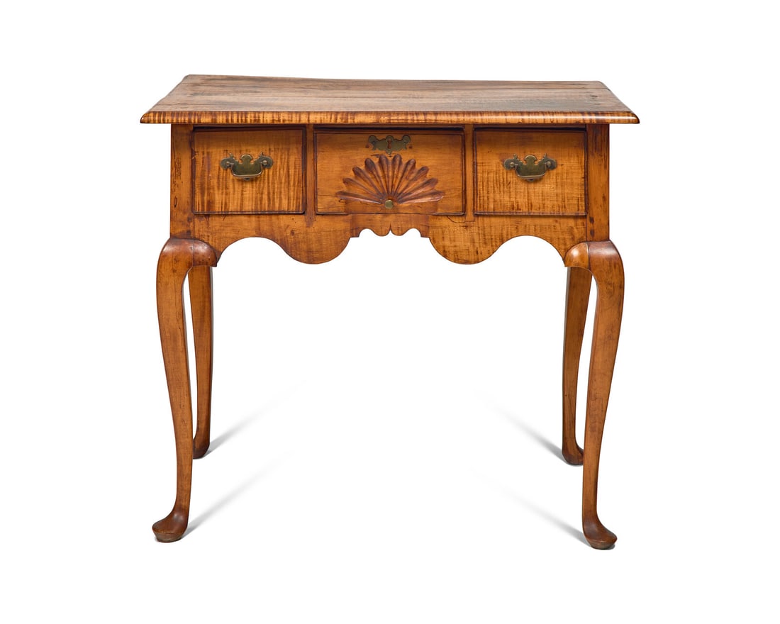 A Fine Queen Anne Fan-Carved Tiger Maple Dressing Table (1 of 6)