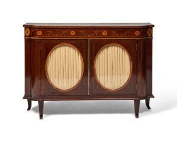 A Late George III Inlaid Mahogany Side Cabinet