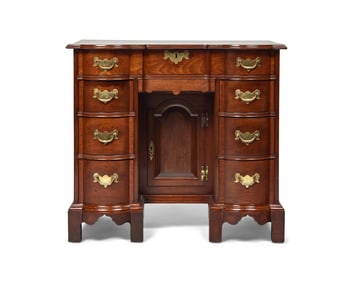 A Chippendale Mahogany Block-Front Desk