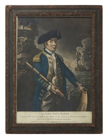 A Hand-Colored Mezzotint Portrait of Captain John Paul Jones