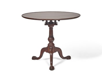 A Chippendale Carved Mahogany Tilt-Top Tea Table