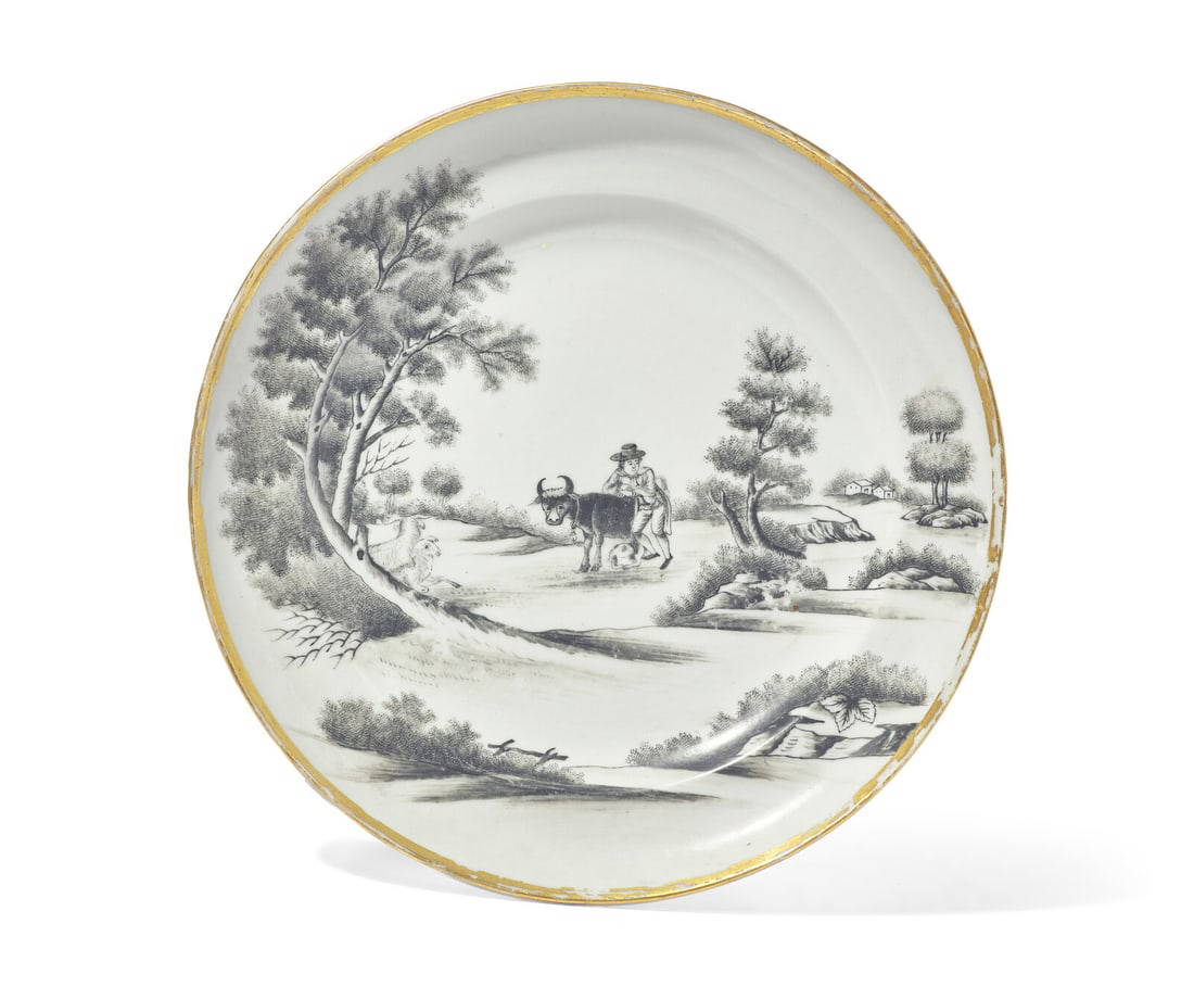 A Chinese Export Porcelain Plate in the \"Quaker Farmer\" Pattern