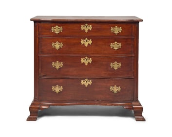A Chippendale Cherry Oxbow Chest of Drawers