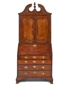 A Chippendale Mahogany Secretary Bookcase