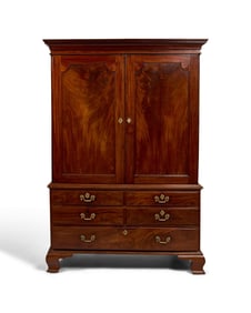 A Chippendale Mahogany Linen Press