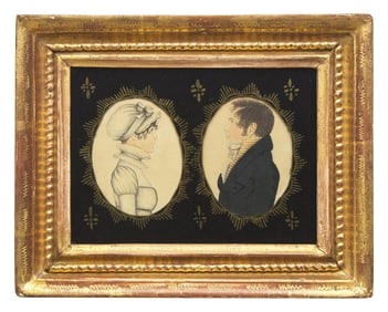 Attributed To Rufus Porter (1792-1884), A Double-Portrait of Thomas and Hannah Garfield