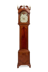 A Federal Carved Walnut Tall Case Clock