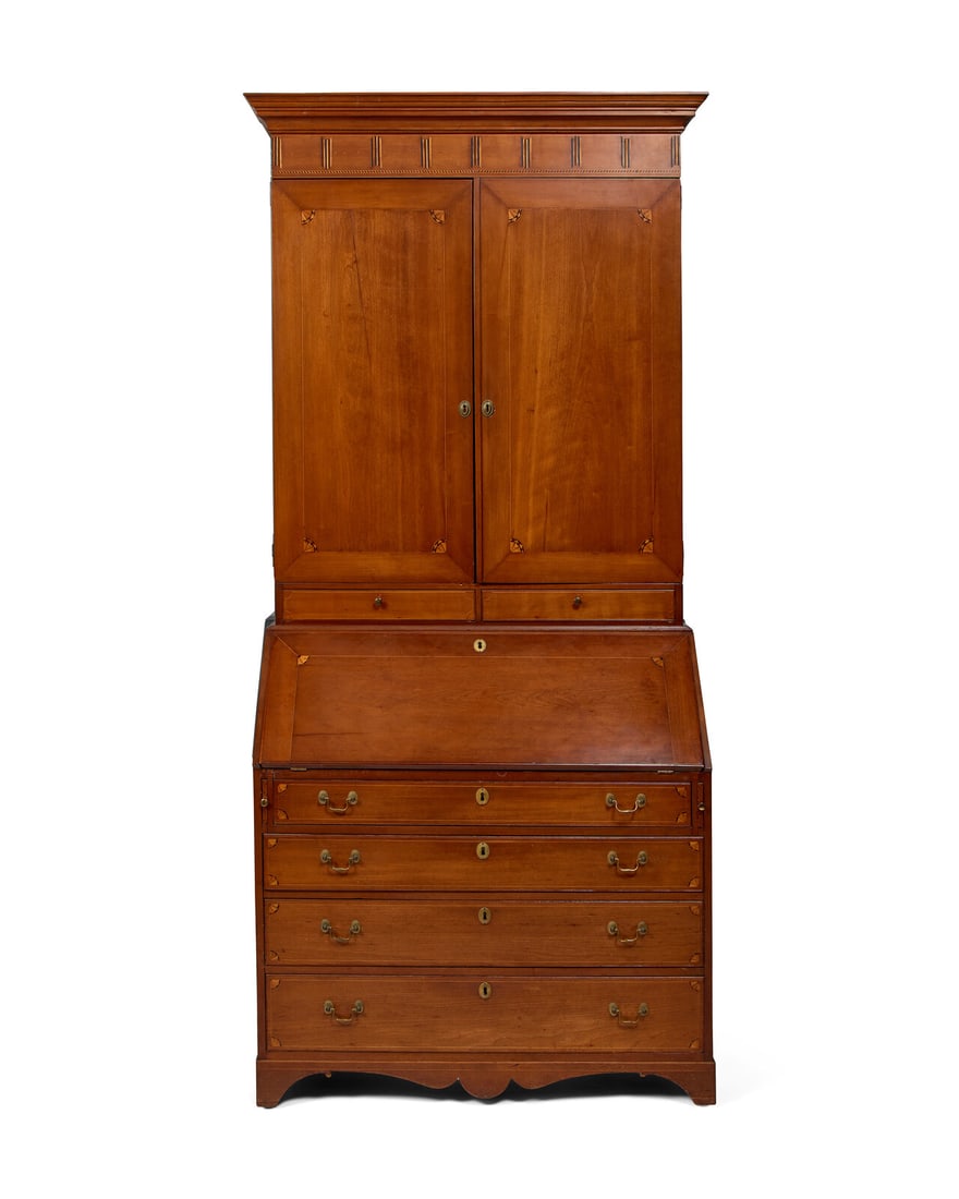A Federal Inlaid Cherry Secretary Bookcase (1 of 4)