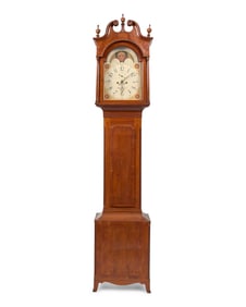 A Federal Cherry Tall Case Clock