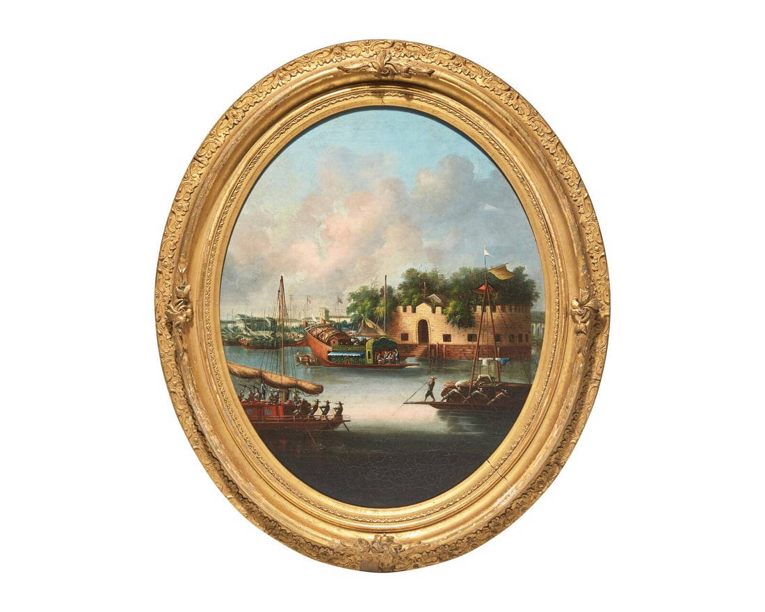 Chinese School 19th Century, A View of the Dutch Folly Fort Pearl Ruin