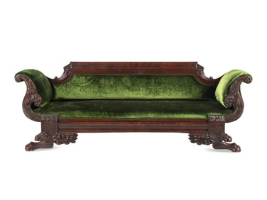 A Classical Carved Mahogany Sofa