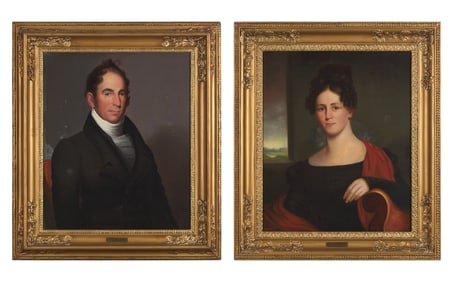 American School 19th Century, A Pair of Portraits: Mr. Andrew Byerly (1782-1827) and Mrs. Susan