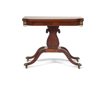A Late Federal or Classical Inlaid Mahogany Card Table