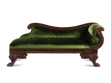 A Classical Carved Mahogany "Grecian" Recamier