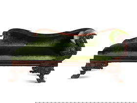 A Classical Carved Mahogany "Grecian" Recamier: A Classical Carved Mahogany "Grecian" Recamier Possibly Philadelphia, Pennsylvania, Circa 1825 Height 32 1/2 x width 75 x depth 23 1/2 inches. Property of a California Collector This lot is located in