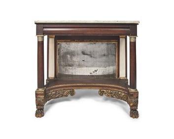 A Classical Stencil-Decorated Mahogany Pier Table