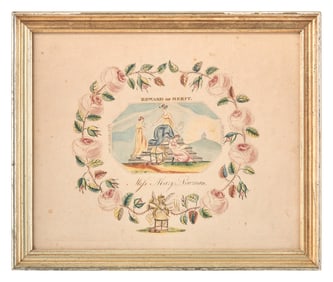 A Hand-Colored Engraving: A Reward of Merit for Miss Mary Newman