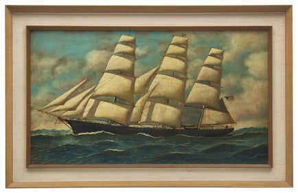 Antonio Jacobsen (Danish, 1850-1921), A Portrait of a Clipper Ship