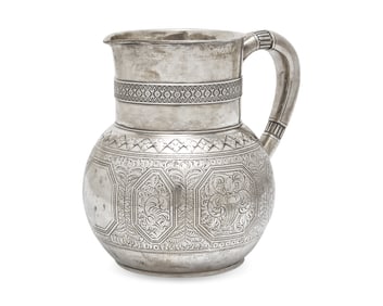 An Aesthetic Movement Sterling Silver Water Pitcher