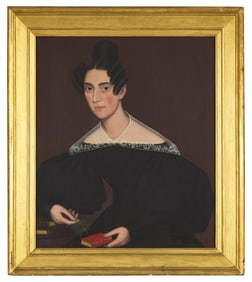 Ammi Phillips (1788-1865), A Portrait of a Young Woman possibly Hanna Mills Raymond (1815-1837) of