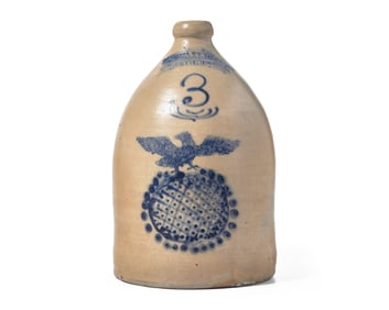 A Fine Three Gallon "J.C. Waelde, North Bay" Cobalt-Decorated Stoneware Jug
