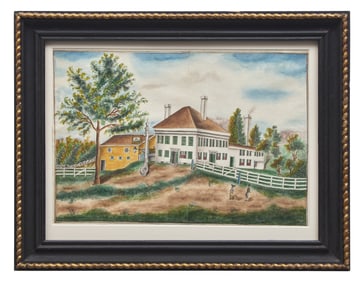 American School 19th Century, View Of An Inn